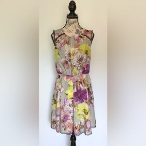 Label by ECI New York Dress Grey/Purple/Yellow Size 8